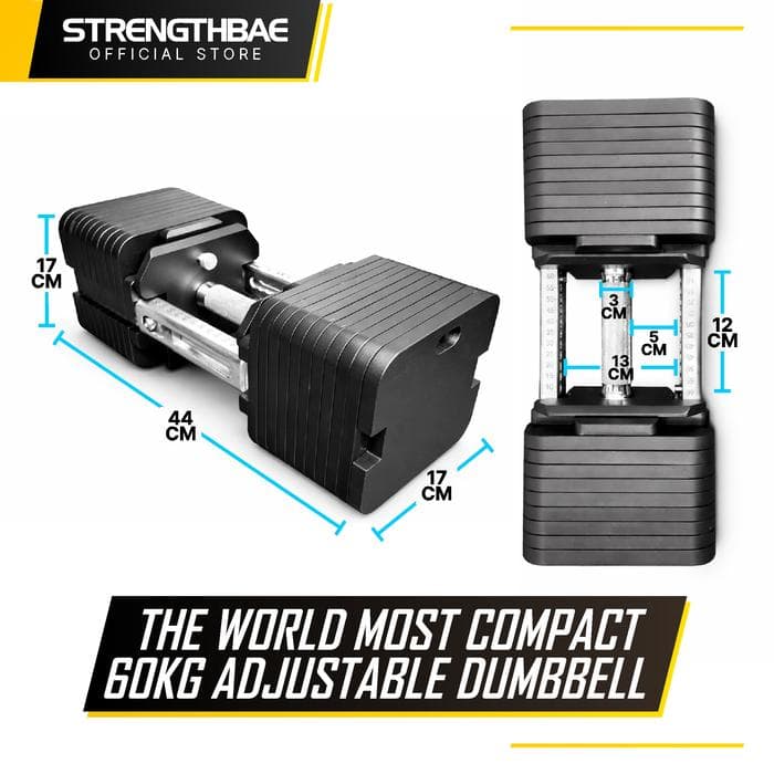 Adjustable Dumbbell 60 kg Strengthbae | Droppable Adjustable Dumbel 560kg