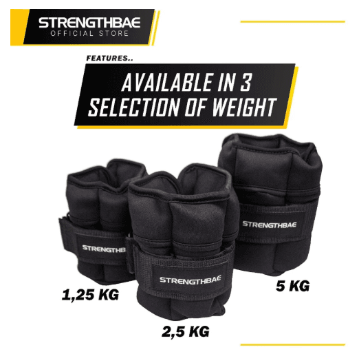 Ankle & Wrist Weight Strengthbae | Pemberat Kaki dan Tangan Adjustable hingga 5 kg