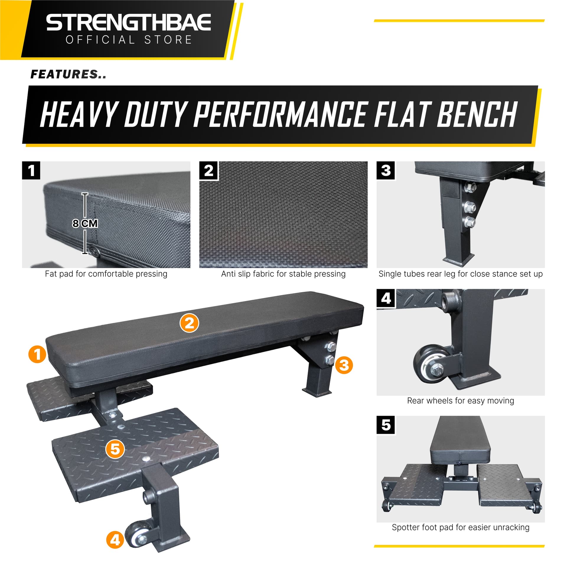 Combo Rack Strengthbae | Squat Rack dan Flat Bench Powerlifting