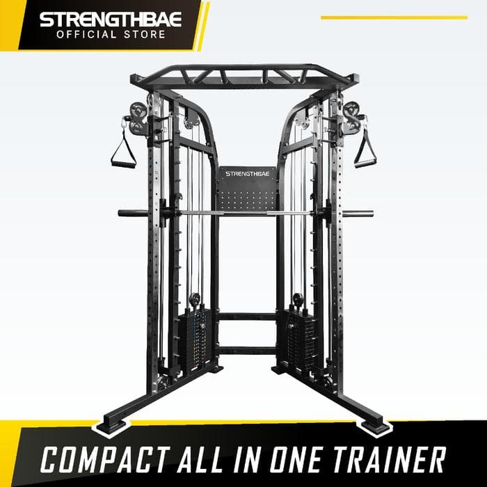 Compact All in One Trainer Strengthbae | Smith Machine Cable Machine Squat Rack Home Gym All in One Trainer