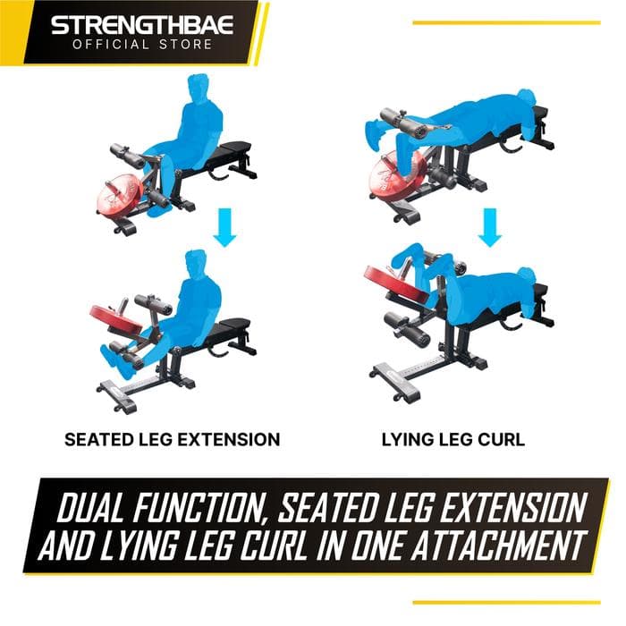 Compact Leg Extension & Leg Curl Strengthbae – Mesin Latihan Paha 2-in-1