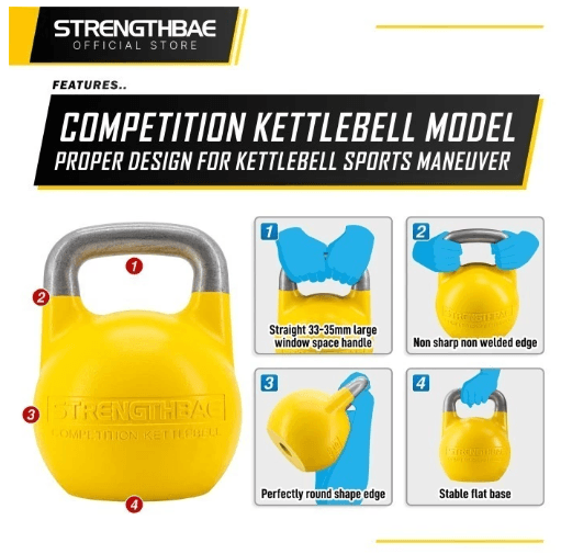 Competition Kettlebell Strengthbae 4–48 kg – Kettlebell Hollow Body Berkode Warna
