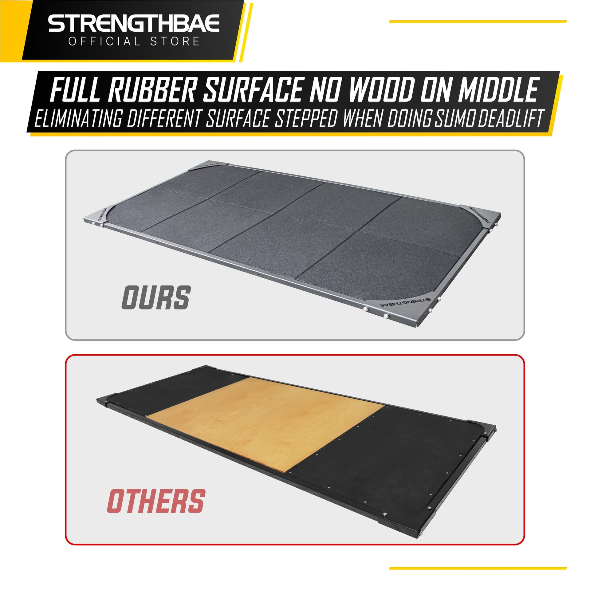 Deadlift Platform Strengthbae | Platform Full Rubber Tebal 3 cm