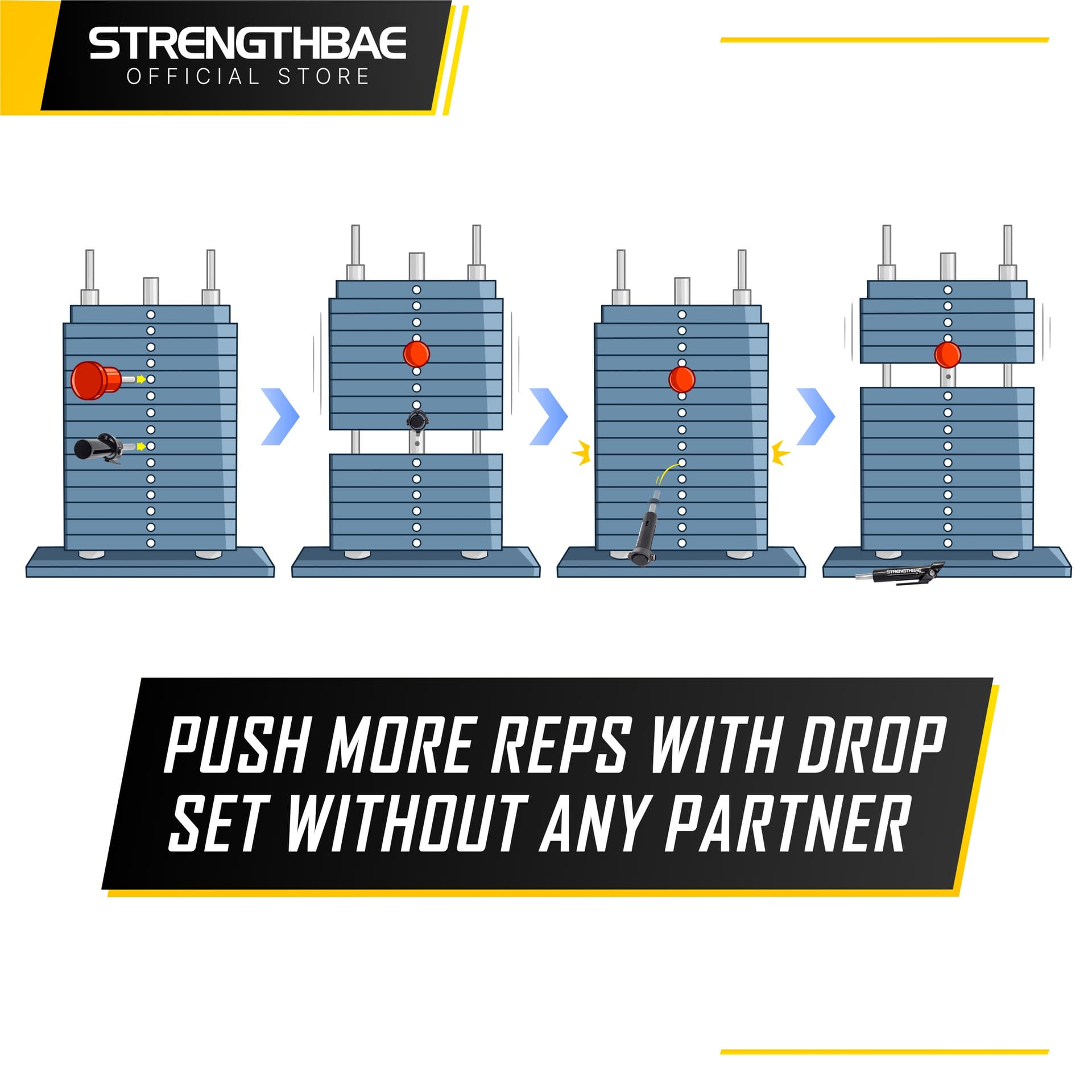 Drop Set Pin Strengthbae – Pin Otomatis Cable Machine 10 mm