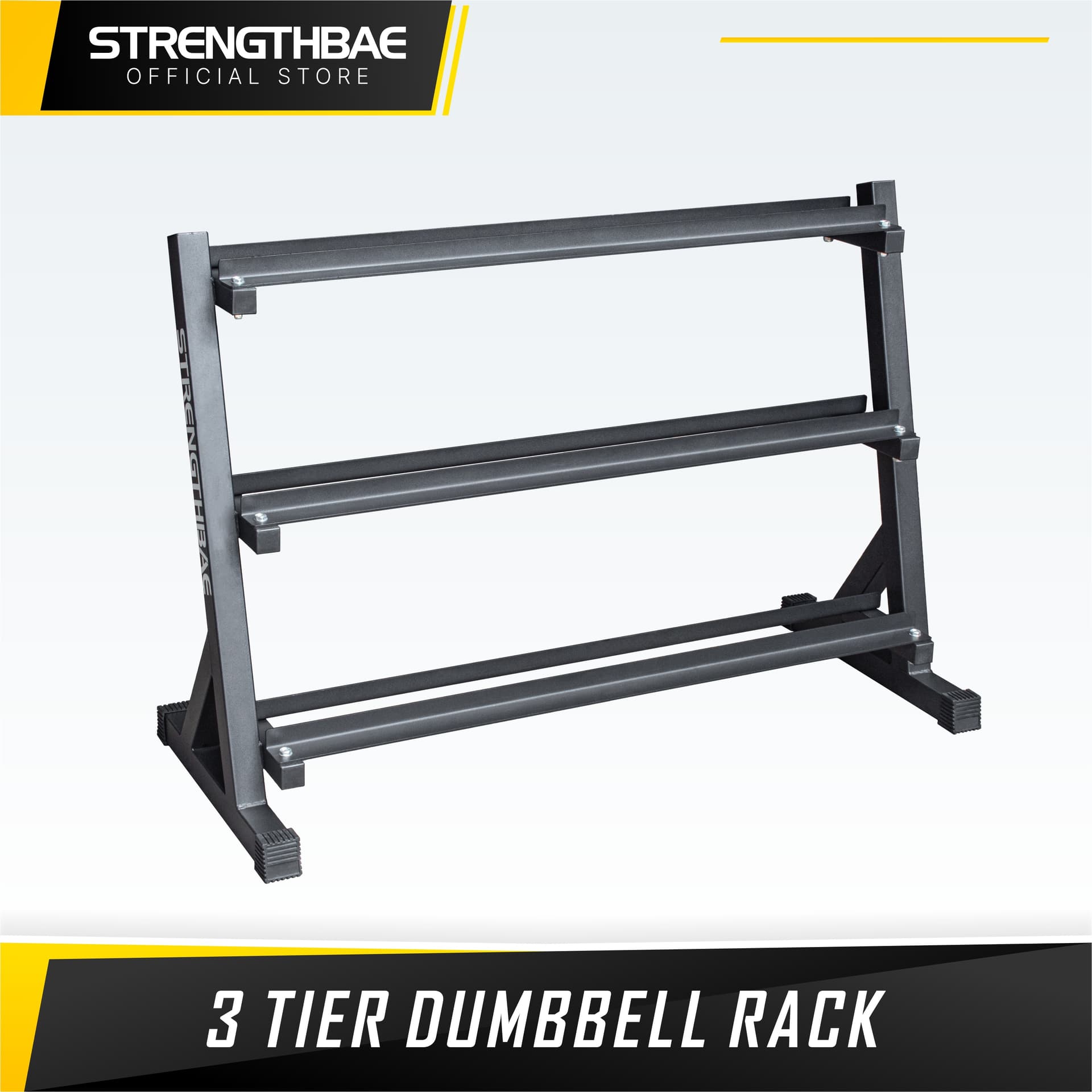 Dumbbell Rack 3 Tier Strengthbae | Rak Dumbbell Kapasitas 400 kg