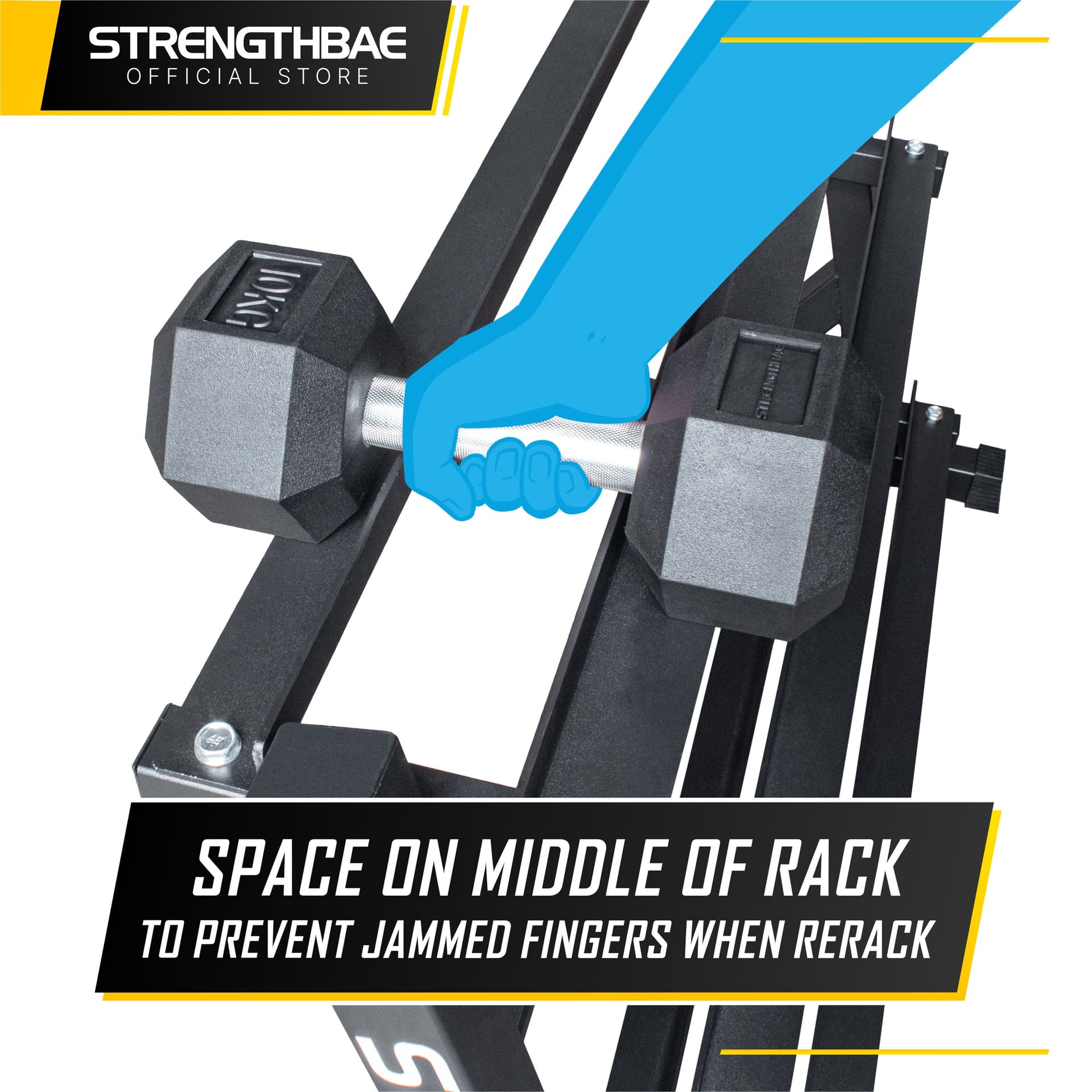 Dumbbell Rack 3 Tier Strengthbae | Rak Dumbbell Kapasitas 400 kg
