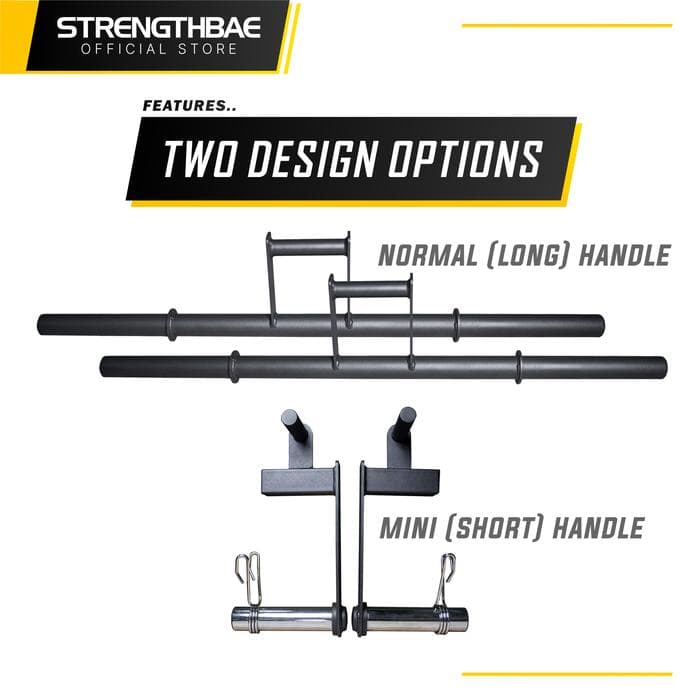Farmer's Walk Handle Strengthbae | Farmer Carry Handle Long & Mini untuk Latihan Strongman