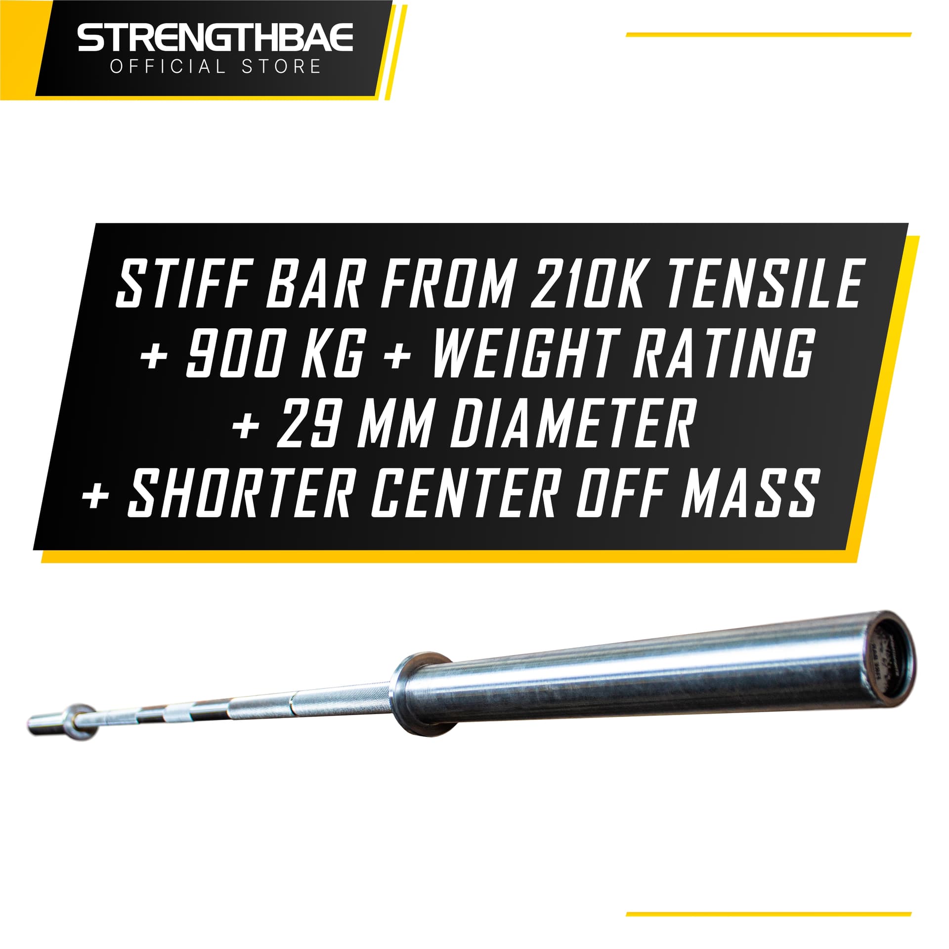 Fire Bar Strengthbae | Stiff Power Bar untuk Squat, Bench Press, dan Deadlift