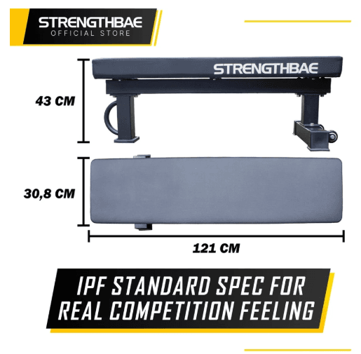 Flat Bench Strengthbae | Bench Press Powerlifting Kapasitas 450 kg