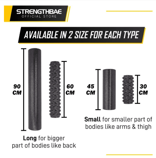 Foam Roller Strengthbae – Smooth & Spiky untuk Pemanasan dan Pemulihan Otot