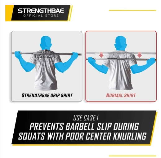 Grip Shirt Strengthbae – Baju Gym Antiselip untuk Squat dan Bench Press