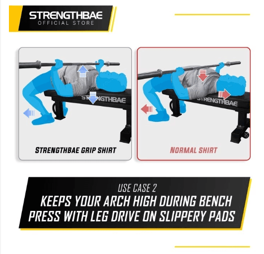 Grip Shirt Strengthbae – Baju Gym Antiselip untuk Squat dan Bench Press