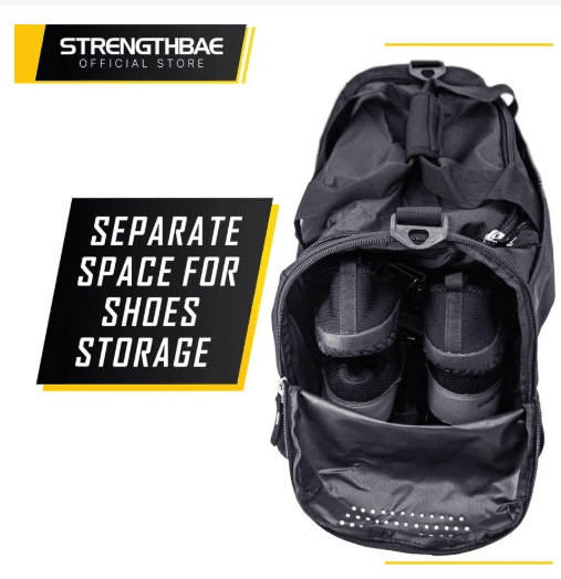 Gym Bag Strengthbae – Tas Gym dengan Kompartemen Sepatu dan Lifting Gear