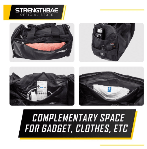 Gym Bag Strengthbae – Tas Gym dengan Kompartemen Sepatu dan Lifting Gear