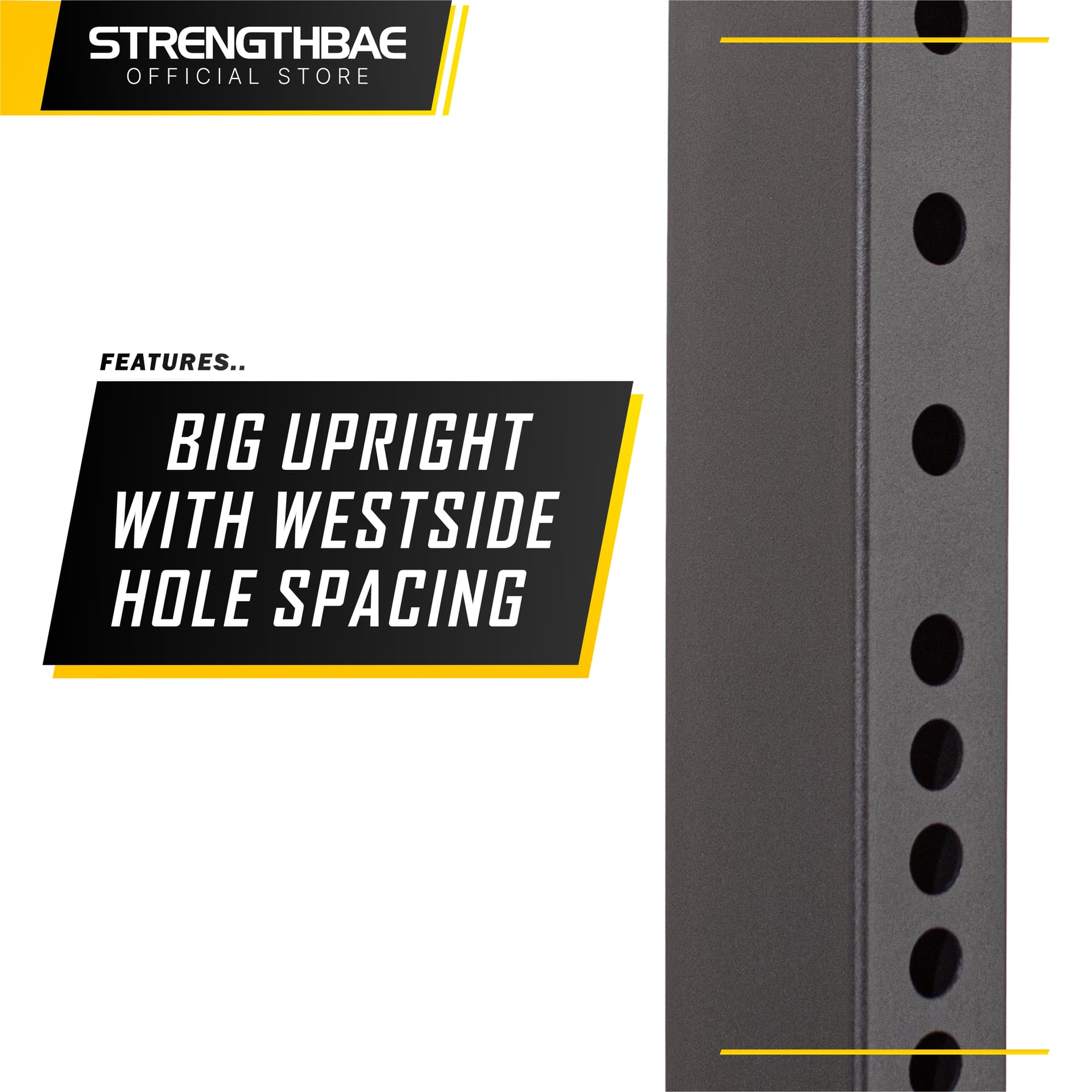 Half Rack Strengthbae | Squat Rack dengan Pull-Up Bar dan Weight Plate Storage