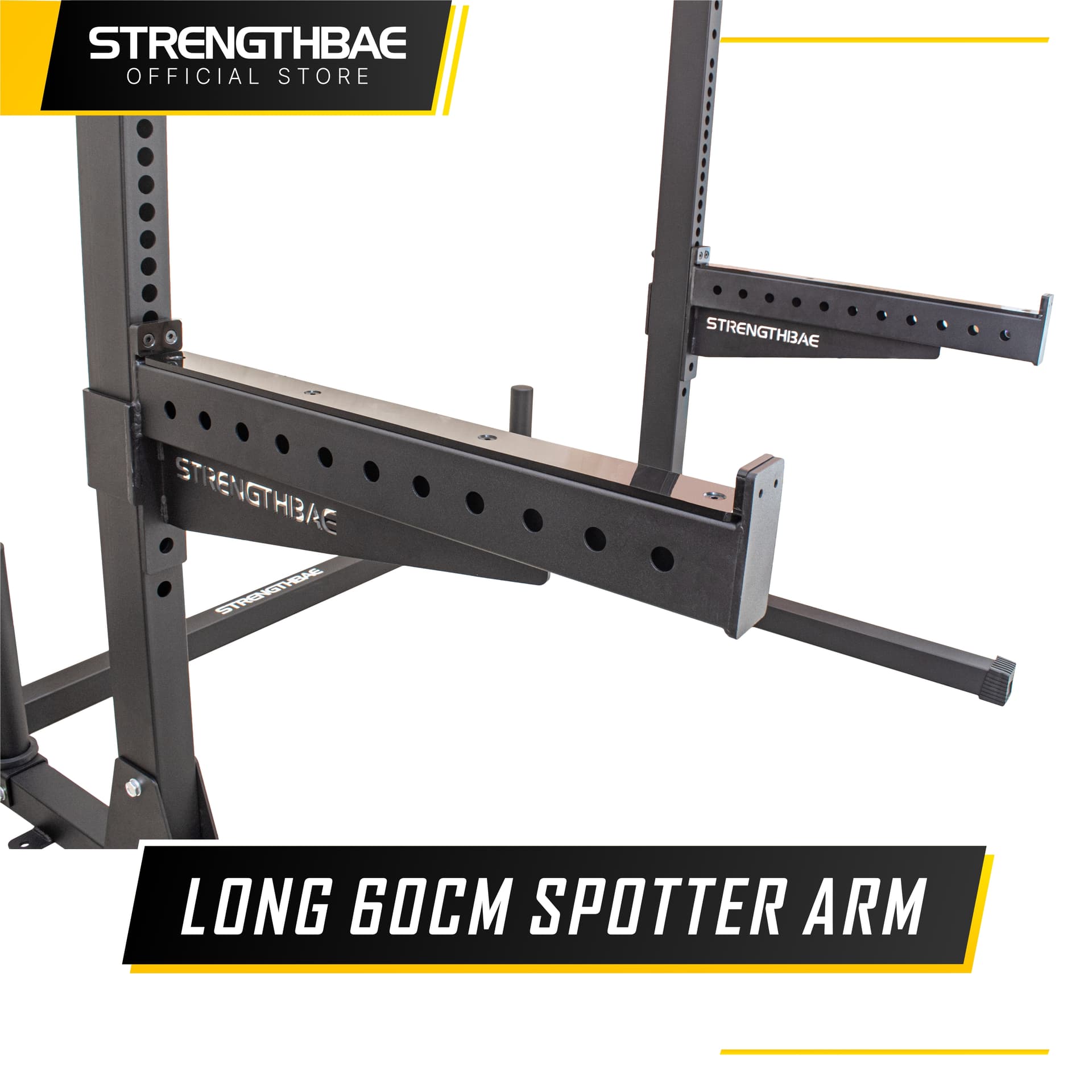 Half Rack Strengthbae | Squat Rack dengan Pull-Up Bar dan Weight Plate Storage