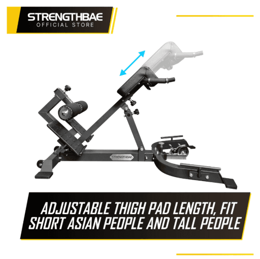 Hyperextension Strengthbae – Adjustable Back Extension Bench untuk Glutes, Hamstring, dan Lower Back