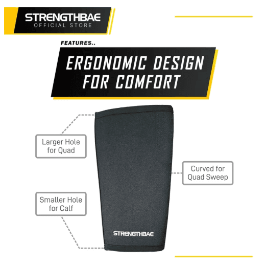 Knee Sleeves 7mm Strengthbae – Penyangga Lutut untuk Squat dan Latihan Beban