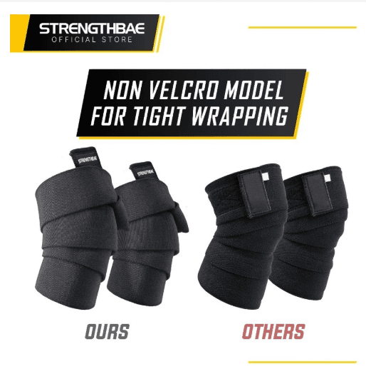 Knee Wraps Strengthbae – Lilit Lutut Super Stiff 2 Meter untuk Powerlifting