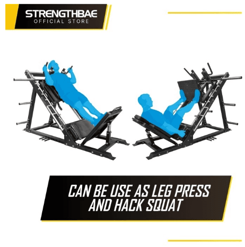 Leg Press Hack Squat Combo Strengthbae | Mesin Latihan Kaki 2-in-1 Plate Loaded