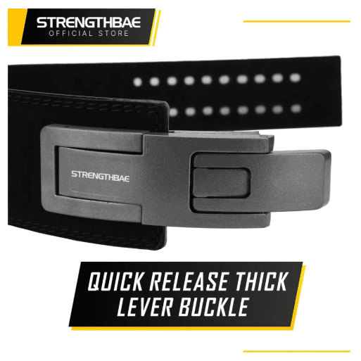 Lever Belt 10mm Strengthbae – Sabuk Gym Suede dengan Quick Release Buckle