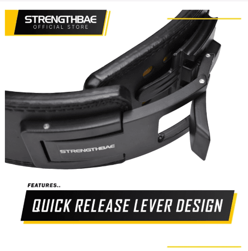 Lever Belt 13mm Strengthbae – Sabuk Powerlifting Cowhide dengan Quick Release Buckle
