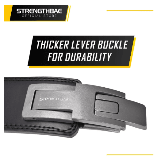 Lever Belt 13mm Strengthbae – Sabuk Powerlifting Cowhide dengan Quick Release Buckle