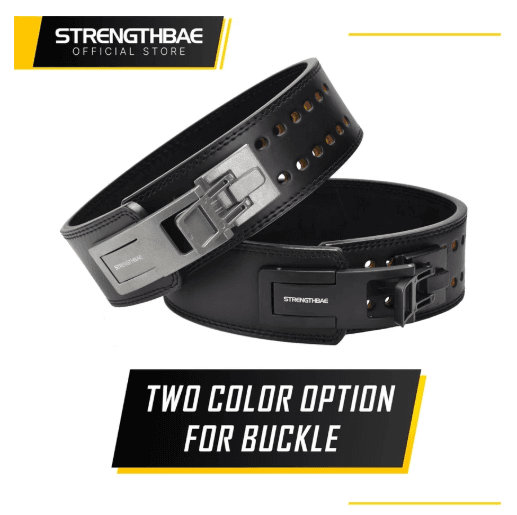 Lever Belt 13mm Strengthbae – Sabuk Powerlifting Cowhide dengan Quick Release Buckle