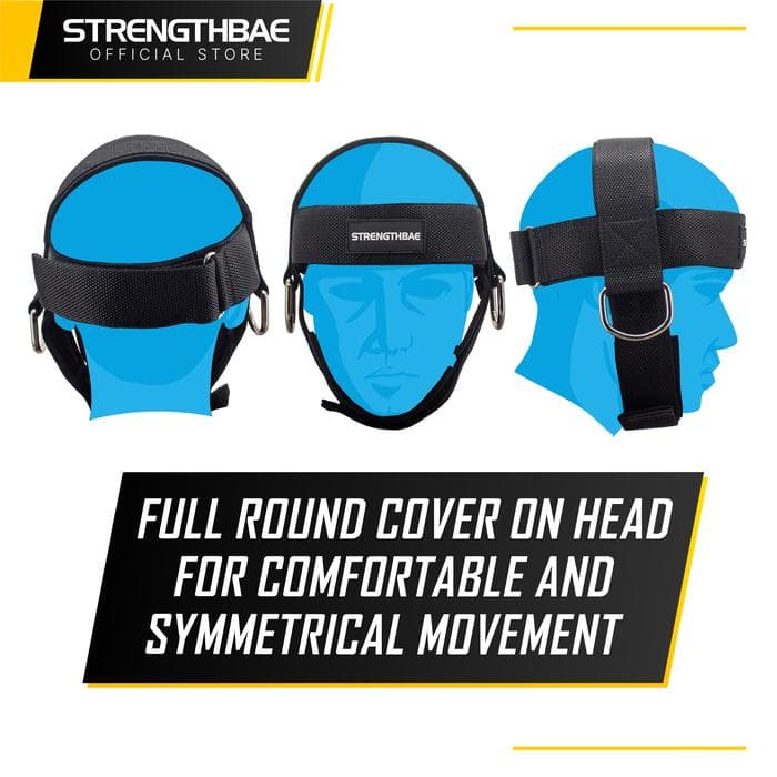 Neck Harness Strengthbae | Alat Latihan Otot Leher dengan Rantai dan Cable Machine