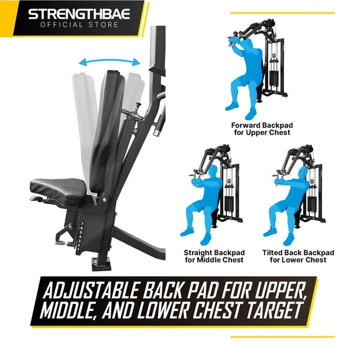 Pec Fly Rear Delt Machine Strengthbae – Mesin Dada dan Bahu Belakang 2-in-1