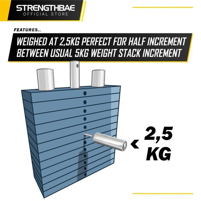 Pin Extender Strengthbae – Weight Stack Pin 2,5 kg untuk Tambahan Plate
