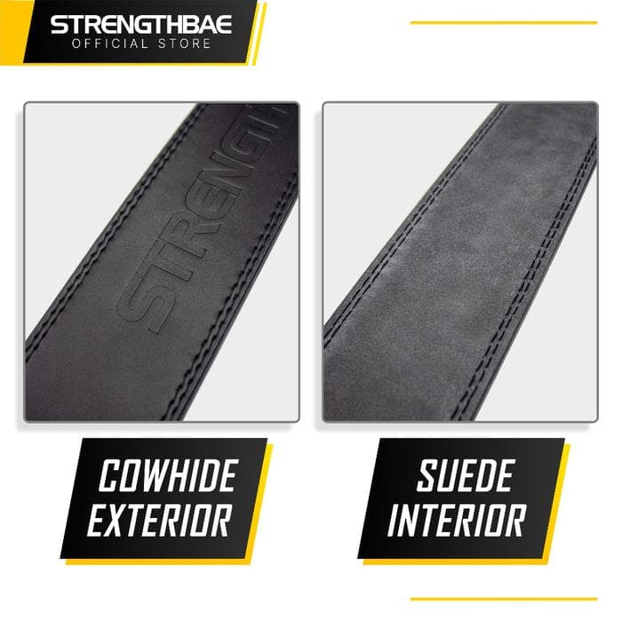 Prong Belt 13mm Strengthbae – Sabuk Powerlifting Full Cowhide Single Prong
