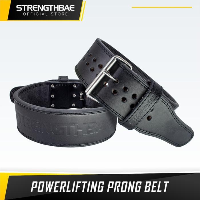Prong Belt 13mm Strengthbae – Sabuk Powerlifting Full Cowhide Single Prong