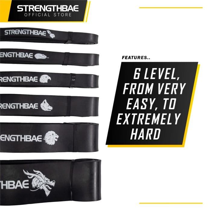 Resistance Band Long Strengthbae – Long Loop Band 6 Level Resistansi untuk Latihan