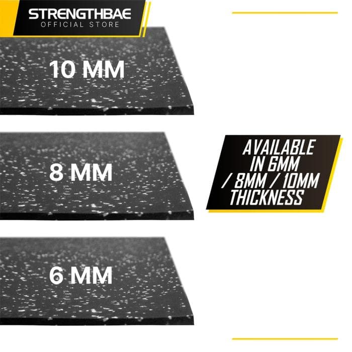 Rubber Gym Roll Mat Strengthbae | Lantai Gym Roll Heavy Duty 6–10 mm