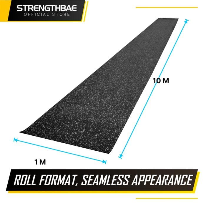 Rubber Gym Roll Mat Strengthbae | Lantai Gym Roll Heavy Duty 6–10 mm