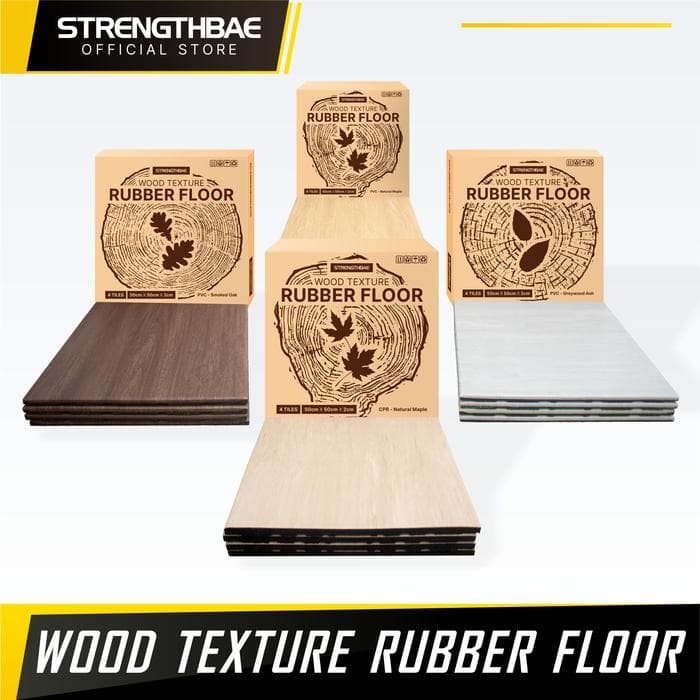 Rubber Mat Gym Flooring Wood Texture Strengthbae – Lantai Gym Motif Kayu