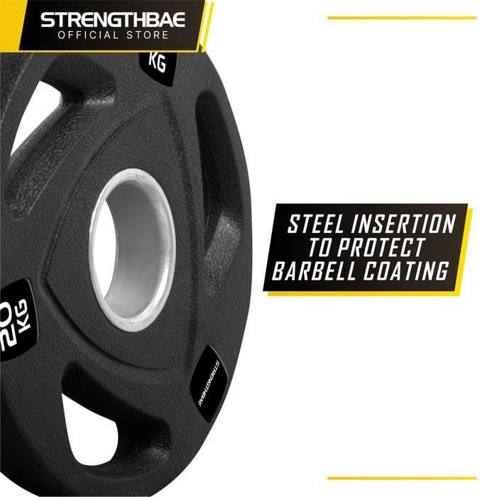 Rubber Weight Plate Strengthbae | Plate Barbell Lubang 3 cm dan 5 cm