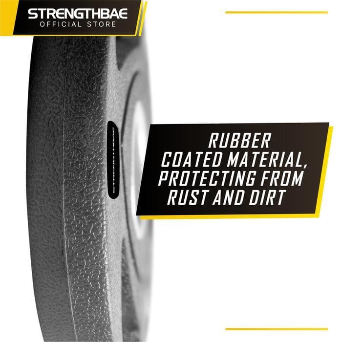 Rubber Weight Plate Strengthbae | Plate Barbell Lubang 3 cm dan 5 cm