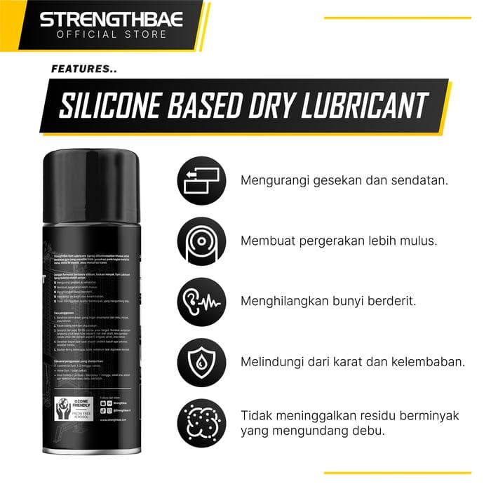 Silicone Spray Gym Strengthbae – Pelumas Alat Fitness untuk Cable dan Smith Machine