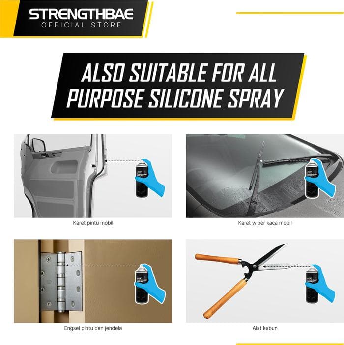 Silicone Spray Gym Strengthbae – Pelumas Alat Fitness untuk Cable dan Smith Machine