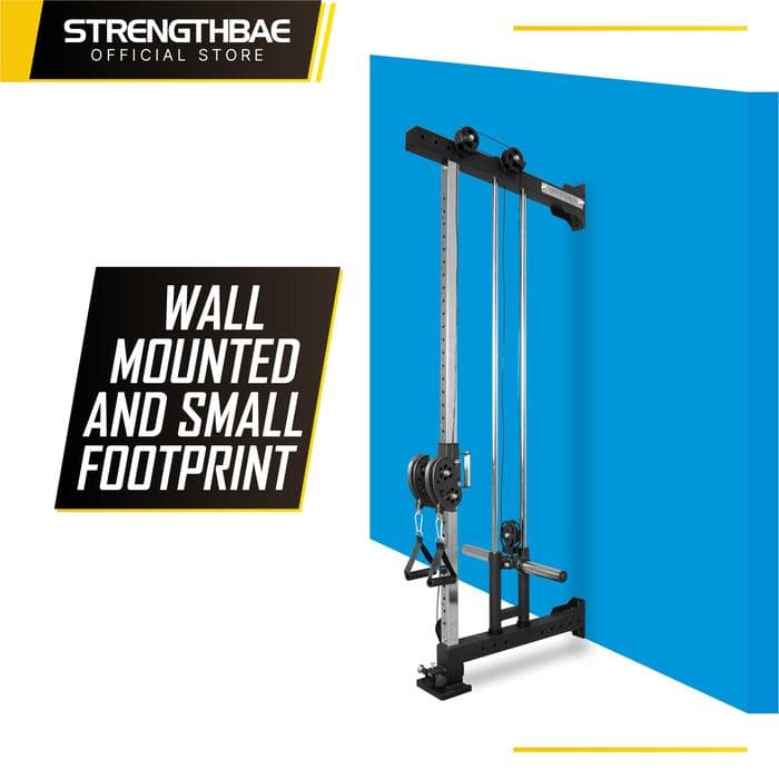 Single Tower Cable Machine Plate Loaded Strengthbae | Cable Tower Compact untuk Home Gym