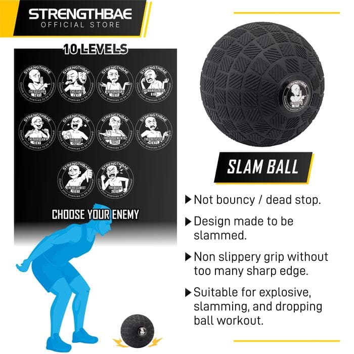 Slam Ball Strengthbae – Dead Ball untuk Slamming Workout 2–20 kg