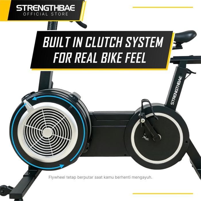 Spin Air Bike Strengthbae – Sepeda Statis Fan Resistance untuk Full-Body Cardio