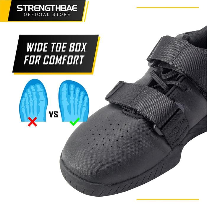 Squat Shoes 2.0 Strengthbae | Wide Toe Weightlifting Shoes Ukuran 36–48