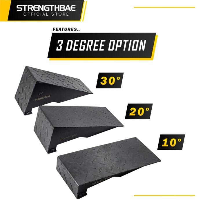 Squat Wedges Metal Strengthbae – Pijakan Tumit untuk Squat Sudut 10°, 20°, dan 30°