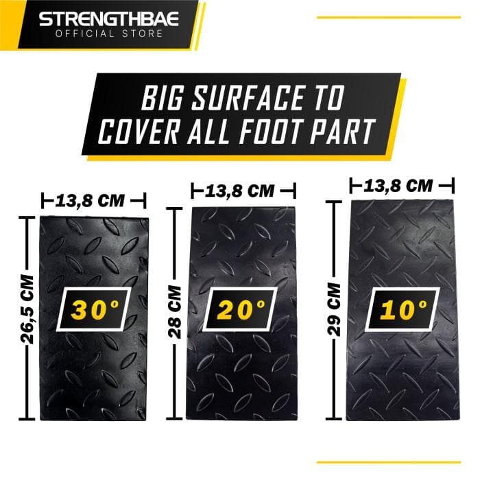 Squat Wedges Metal Strengthbae – Pijakan Tumit untuk Squat Sudut 10°, 20°, dan 30°