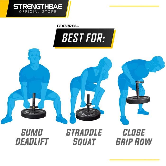 T-Bell Strengthbae – Plate Loaded Handle untuk Straddle Squat, Sumo Deadlift, dan Duck Walk