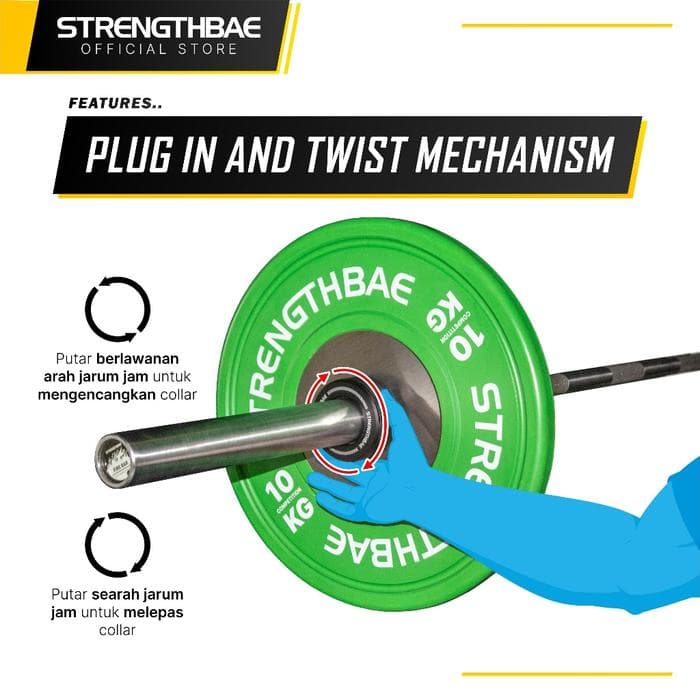 Twist Lock Barbell Collar Strengthbae | Magnetic Barbell Lock dengan Sistem Putar