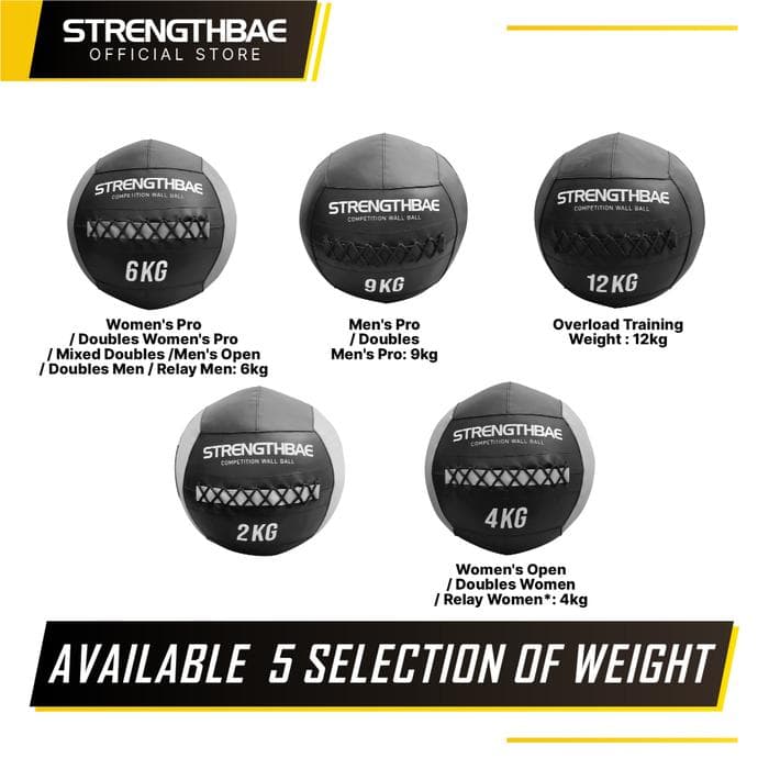 Competition Wall Ball Strengthbae 2–12 kg – Bola Gym Functional Fitness